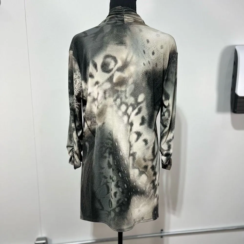 Clara Sunwoo Artsy 3/4 Sleeve Sharkbite Hem Tunic Top Women’s Size Medium Black - Image 3