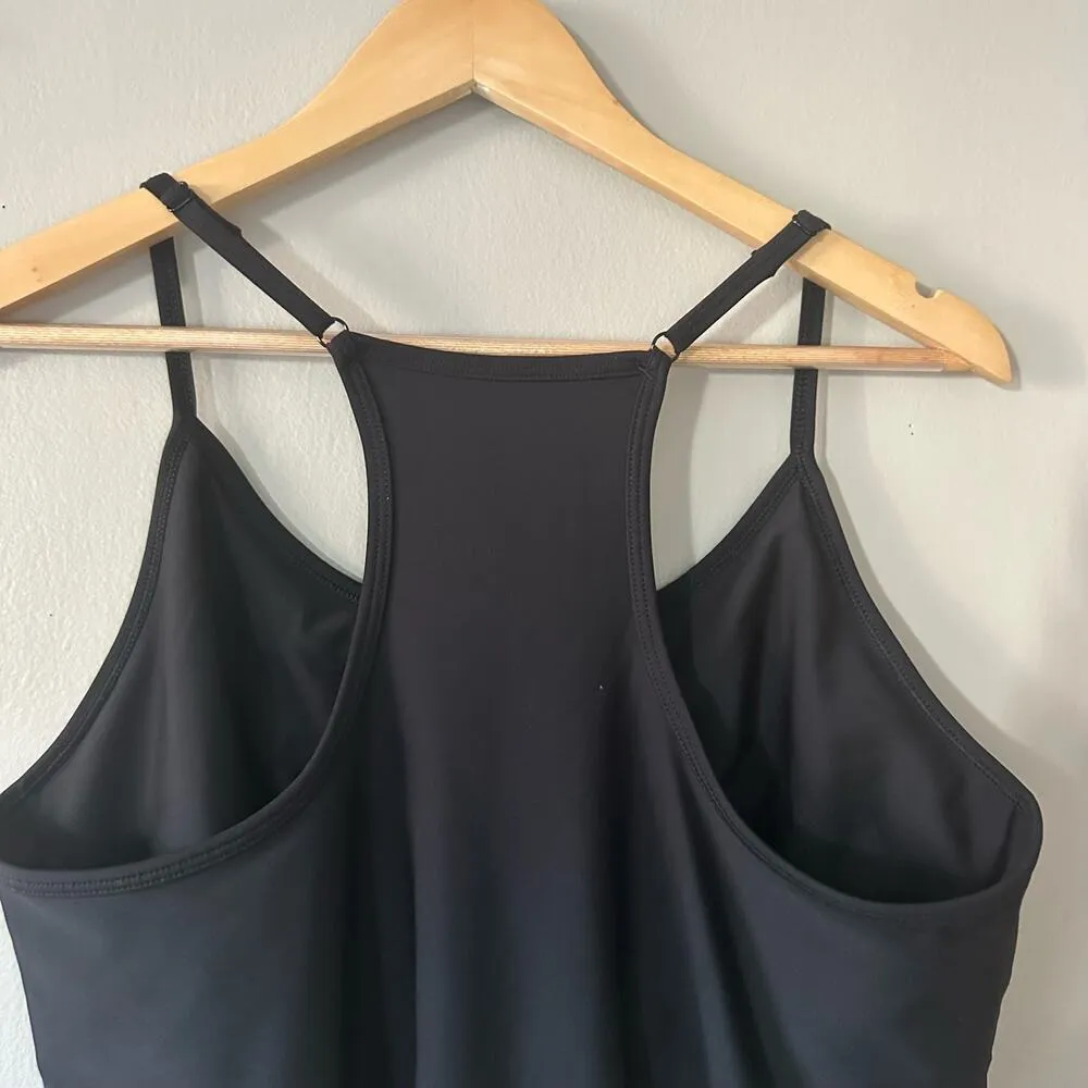 Old Navy Black PowerSoft GoDry Spaghetti Strap Racer-Back Mini Dress Size XL - Image 4