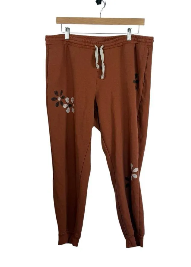 Madewell MWL Floral Easygoing Sweatpants in Afterglow Red Size XL - Image 6