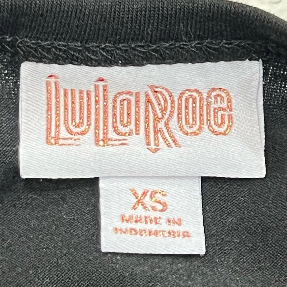 LuLaRoe Carly Gold Paisley Black Elegant High Low Short Sleeve Dress XS - Image 9