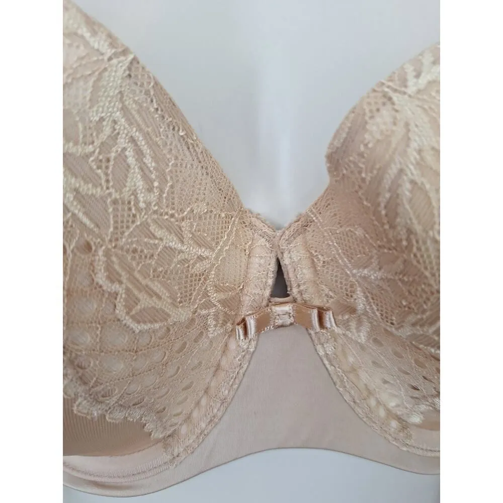 Curvy Couture by Soma Women's Size 40DDD Luxe Lace Underwire Bra Neutral Pink Tan - Image 3