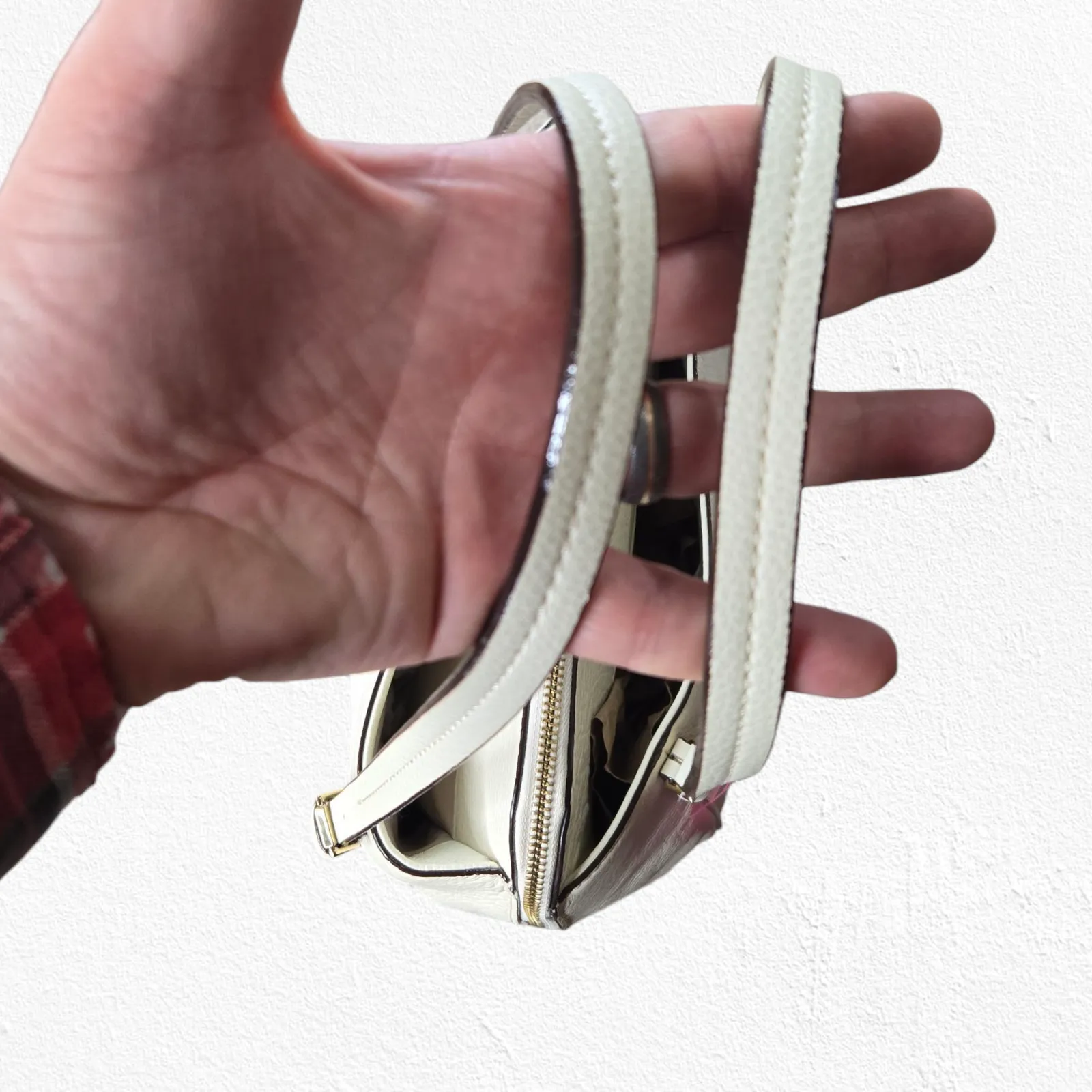 Isaac Mizrahi Ivory White Claudette Tote Bag Leather Satchel Shoulder Handbag - Image 10