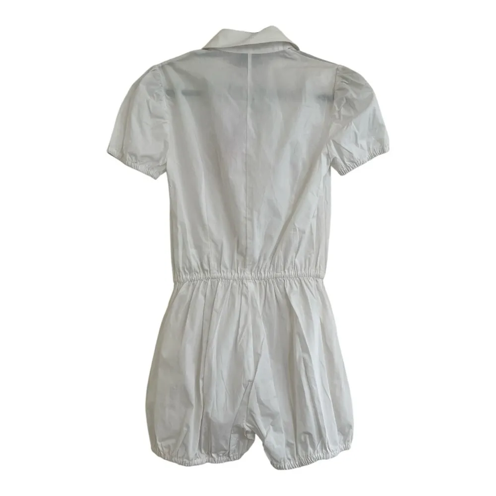 Fiorucci White button down elastic waist romper size 40 IT/4 US NWT Cotton - Image 3