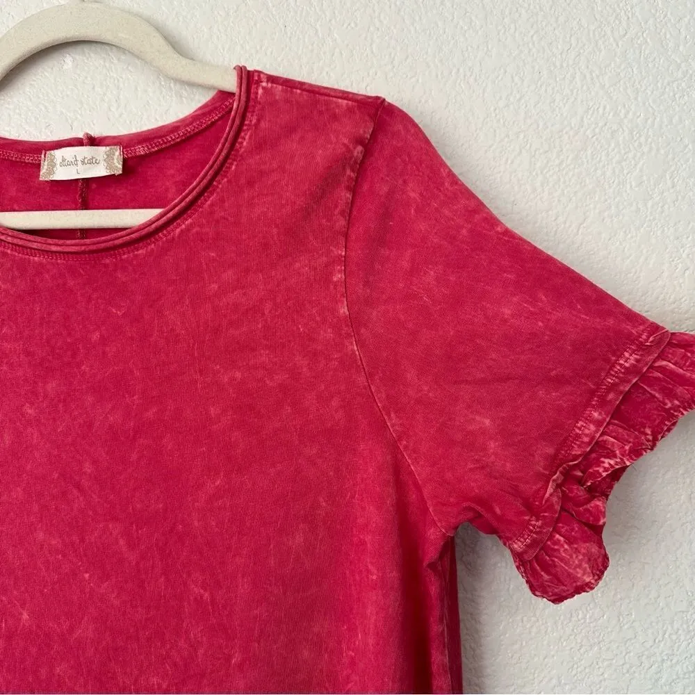 Altar'd State Boho Red Wren Ruffle Short Sleeves Tee - Image 5