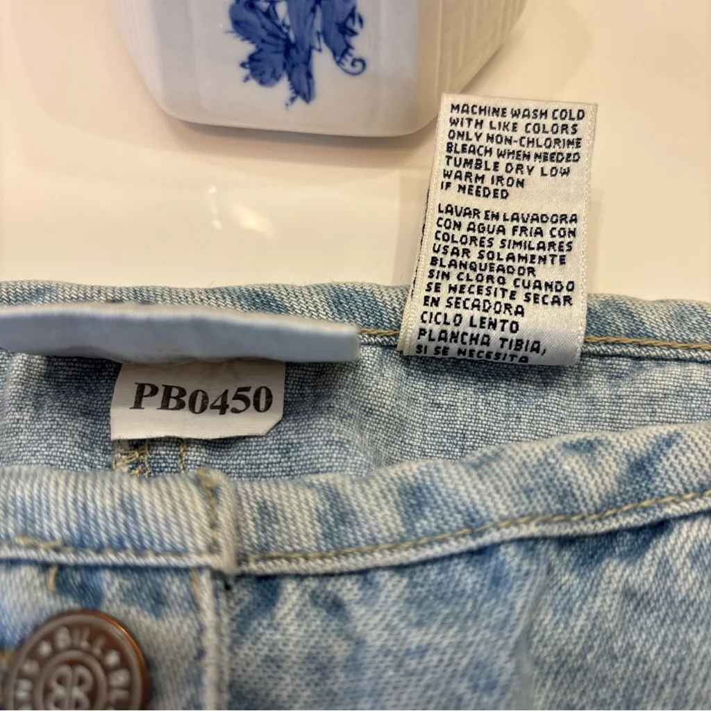 Vintage Bill Blass Denim Skirt Womens 4P Light Blue Knee Length Raw Hem. Nice! - Image 8