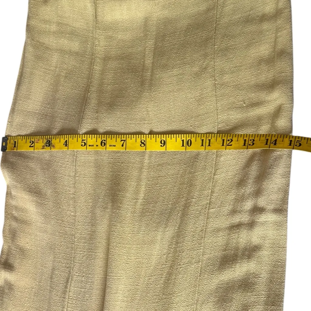 Mahina Maui Boutique Yellow Ribbed Midi Dress Large Front Slit Adjustable Straps - Image 10