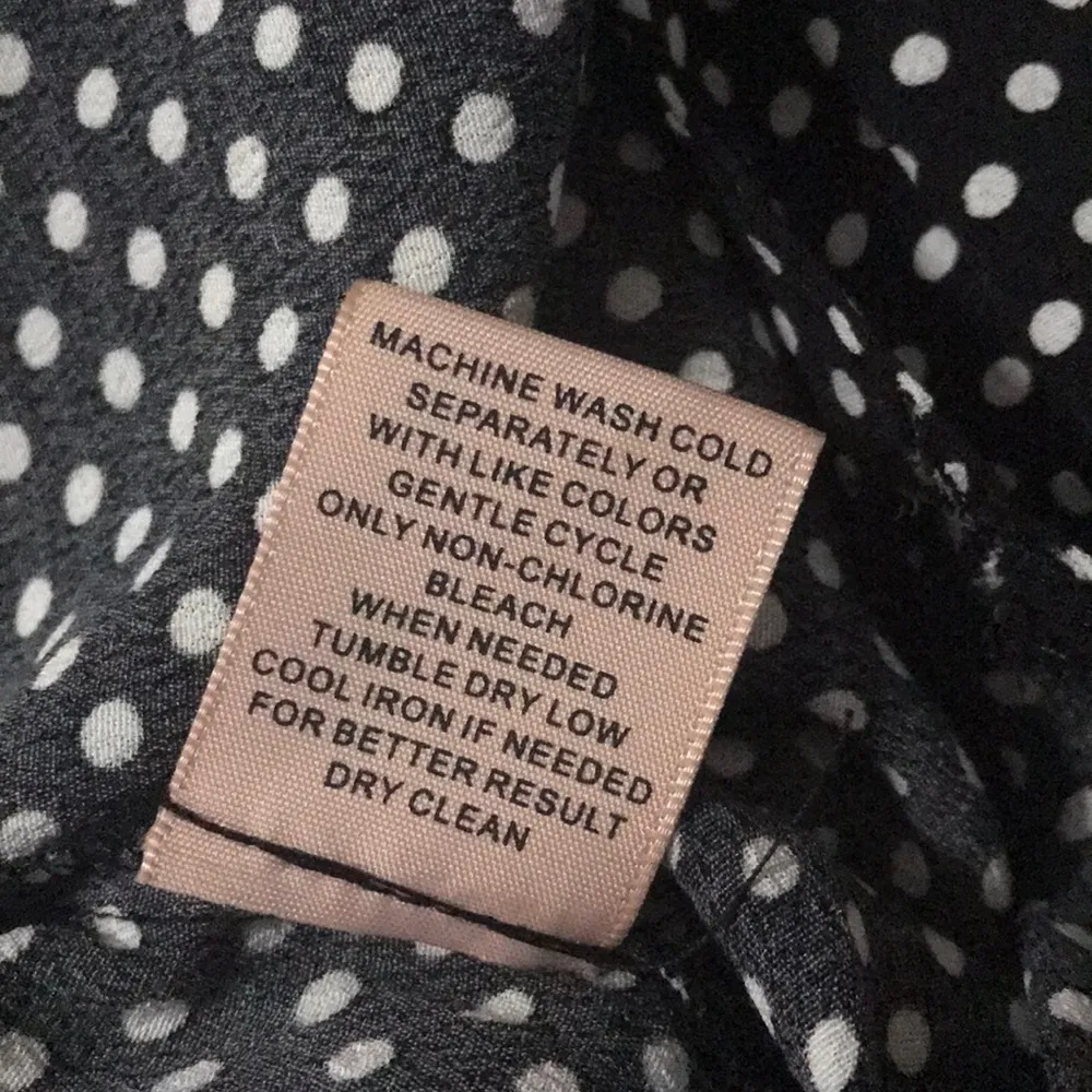 Philosophy XS womens black blouse white dots - Image 5