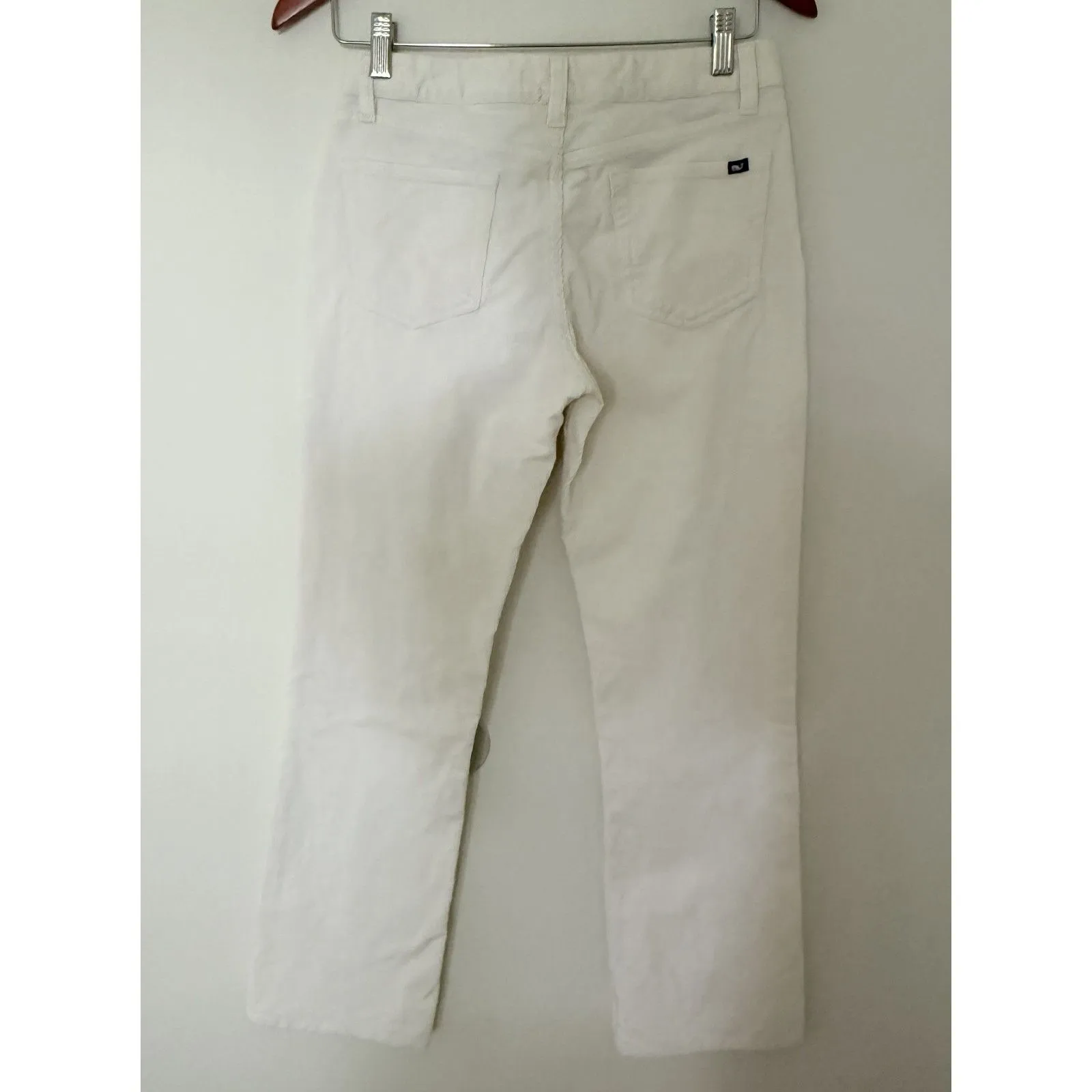 Vineyard Vines Cream Corduroy Straight Leg Soft Texture Neutral Casual Pants 2 - Image 2