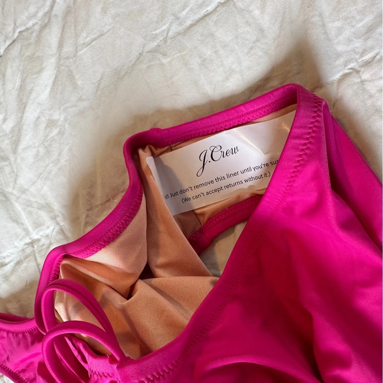 J.Crew Ruched Side-Tie One Piece Swimsuit NEW 8 Radiant Fuchsia - Image 4