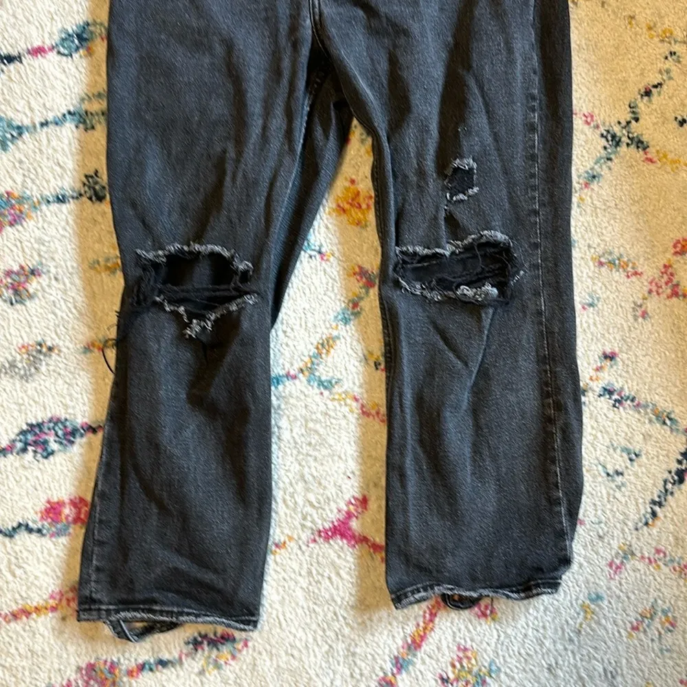 Abercrombie & Fitch CURVE LOVE Ankle Straight Ultra High Rise Black Jeans - Image 5