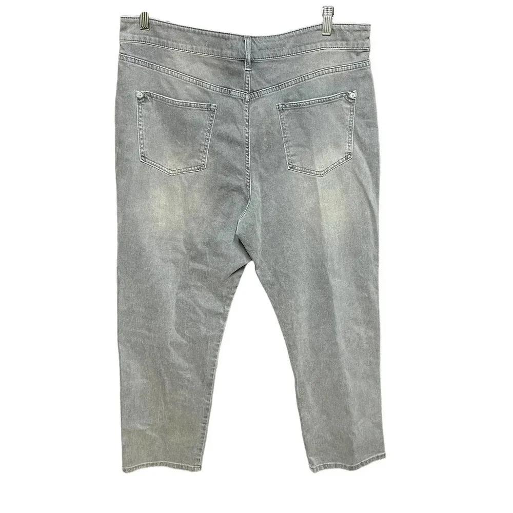 Anthropologie‎ Pilcro Borrowed Boyfriend Jeans Denim Distressed Gray Size 32 - Image 7