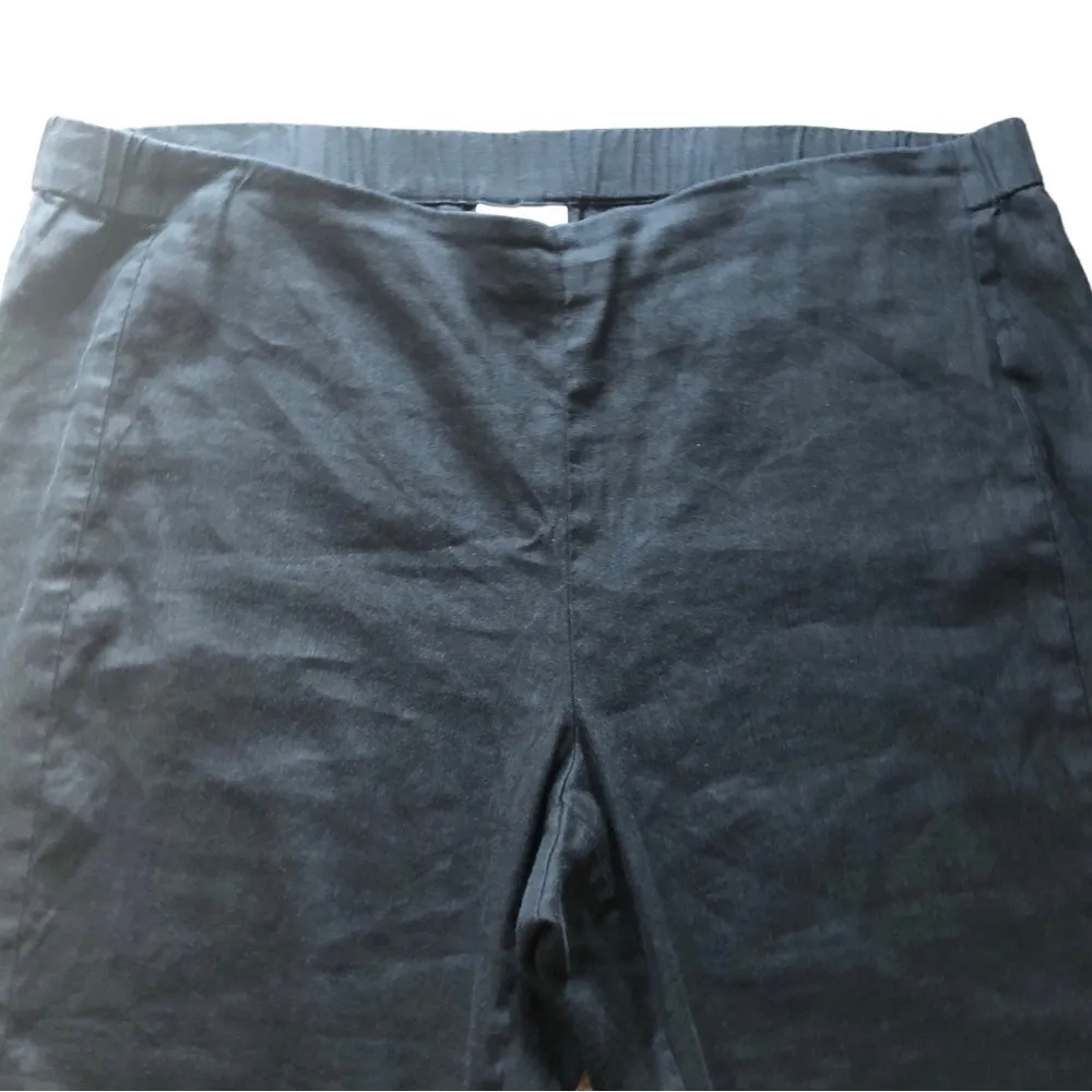 J. Jill Modern Linen Blend Stretch Pull On Crop Pant Sz. XL~Petite Black Casual - Image 3