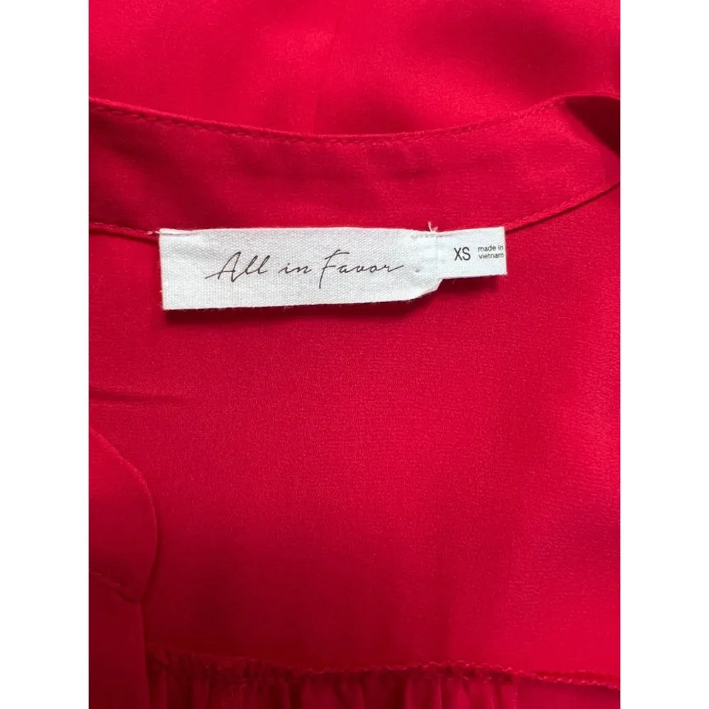 All in favor X Nordstrom sheer cherry red tunic long sleeve blouse size XS - Image 5