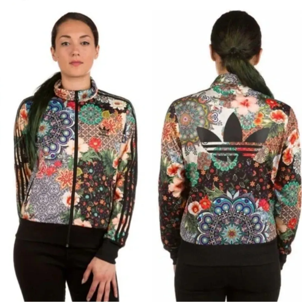 Adidas Originals Jardim Agharta Farm Firebird Floral Track Jacket Black Sz S - Image 3