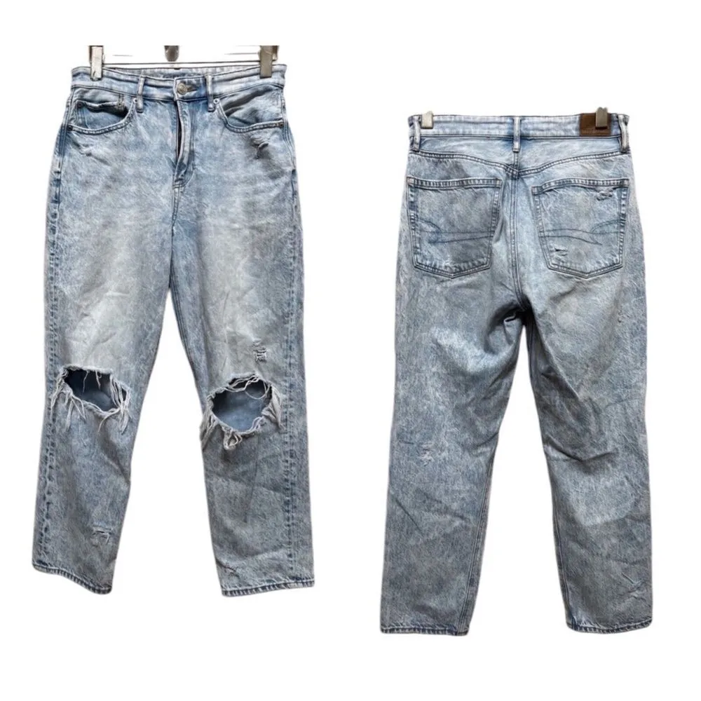 American Eagle 90s Boyfriend Comfort Stretch Waistband Busted Knees Jean 2 Short - Image 2