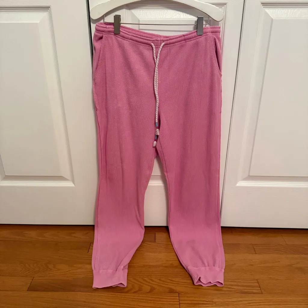 Sunnyside by Sundry Fuchsia Waffle Knit Long Sleeve Top and Joggers Set - Image 4