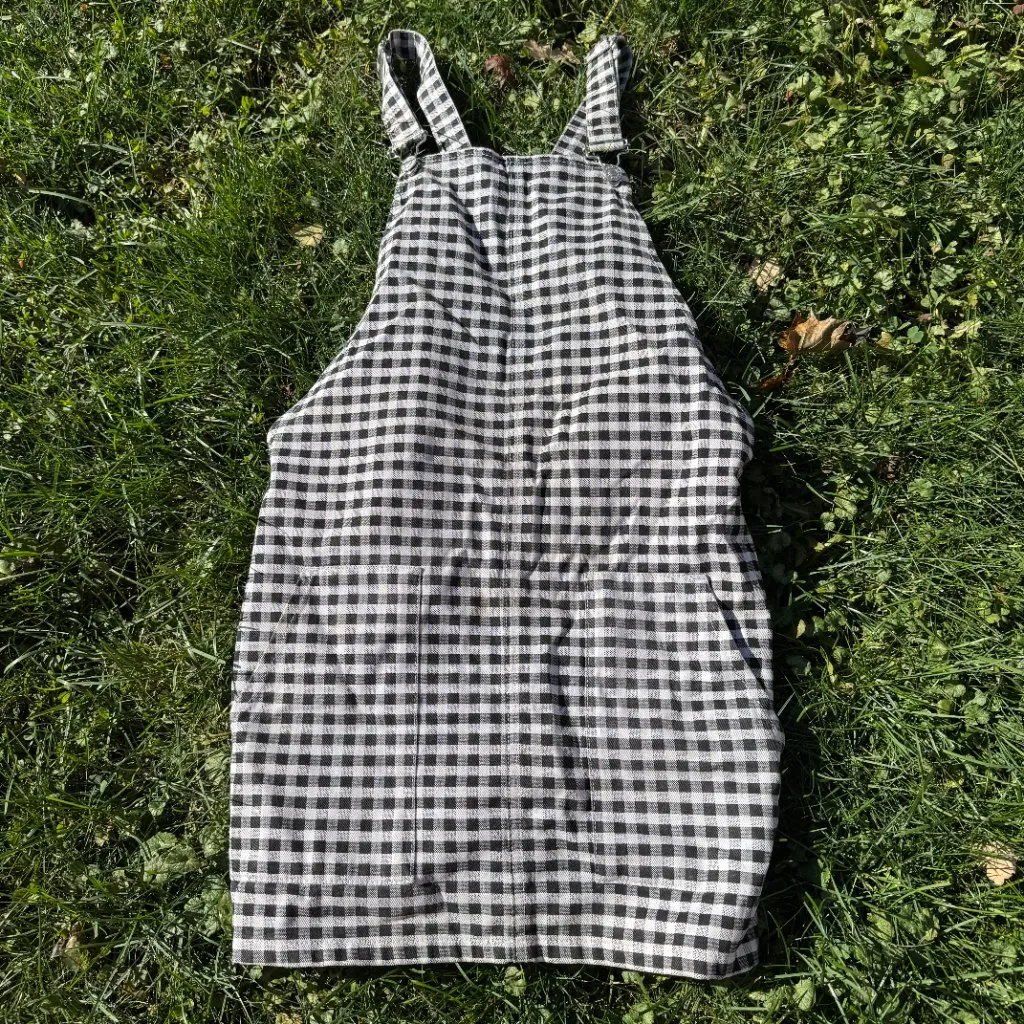 TOPSHOP Moto Gingham Pinafore Dress - Image 2