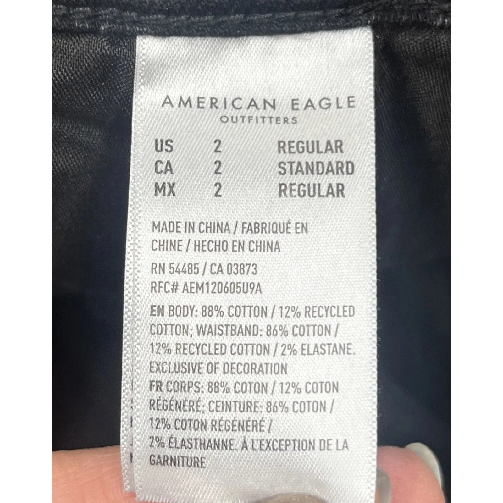 American Eagle Jeans Womens 2 Black Super High Rise Baggy Wide Leg Skater Grunge - Image 5