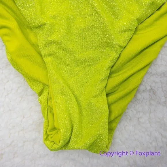 NEW It's Now Cool Free People the string bottom citrine lurex, size S Green - Image 5