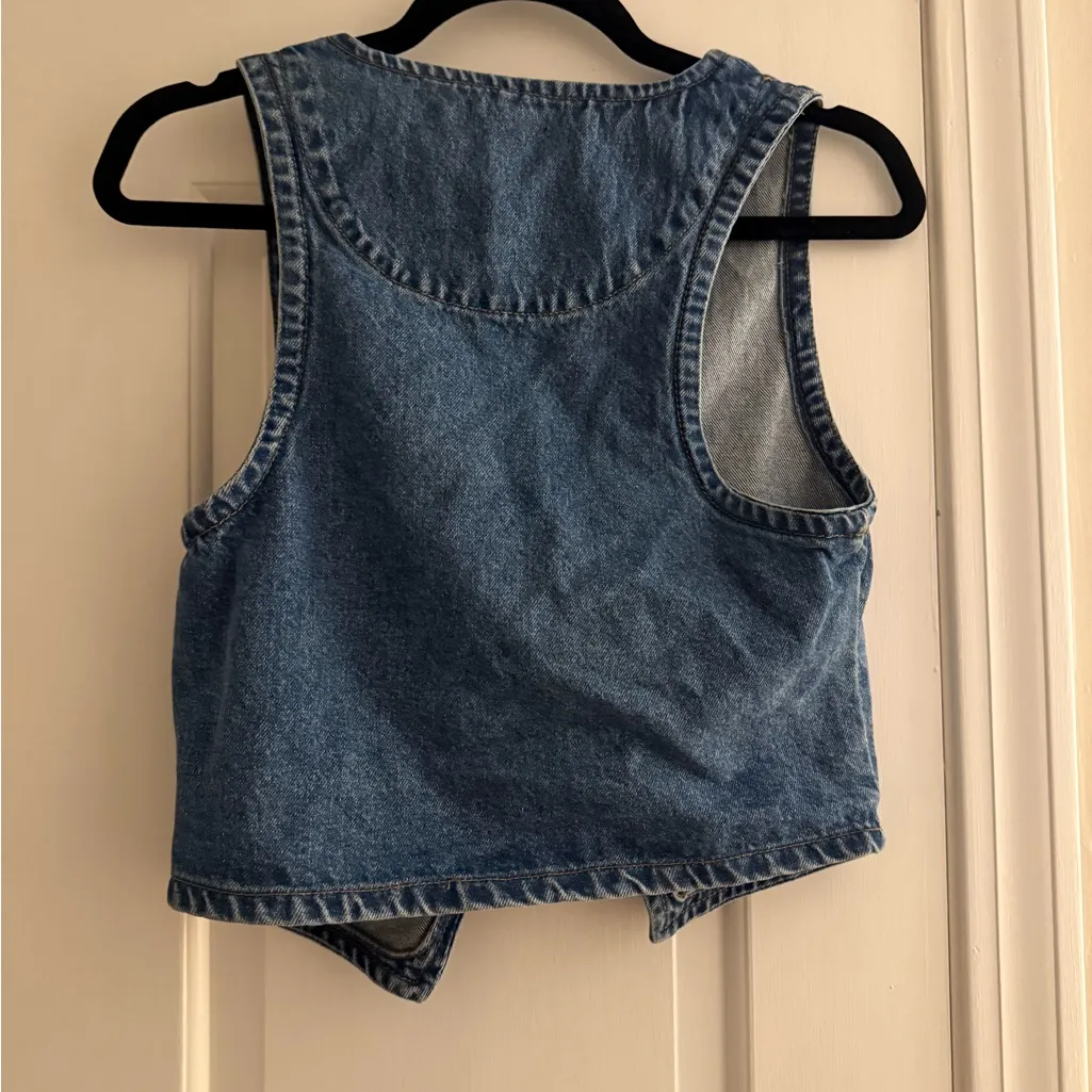 NWT Nasty Gal Denim Vest with Tie Front - Image 3
