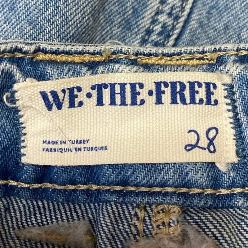 Free People We The Free Blue High Rise Distressed Mini Denim Jean Skirt Size 28 - Image 5