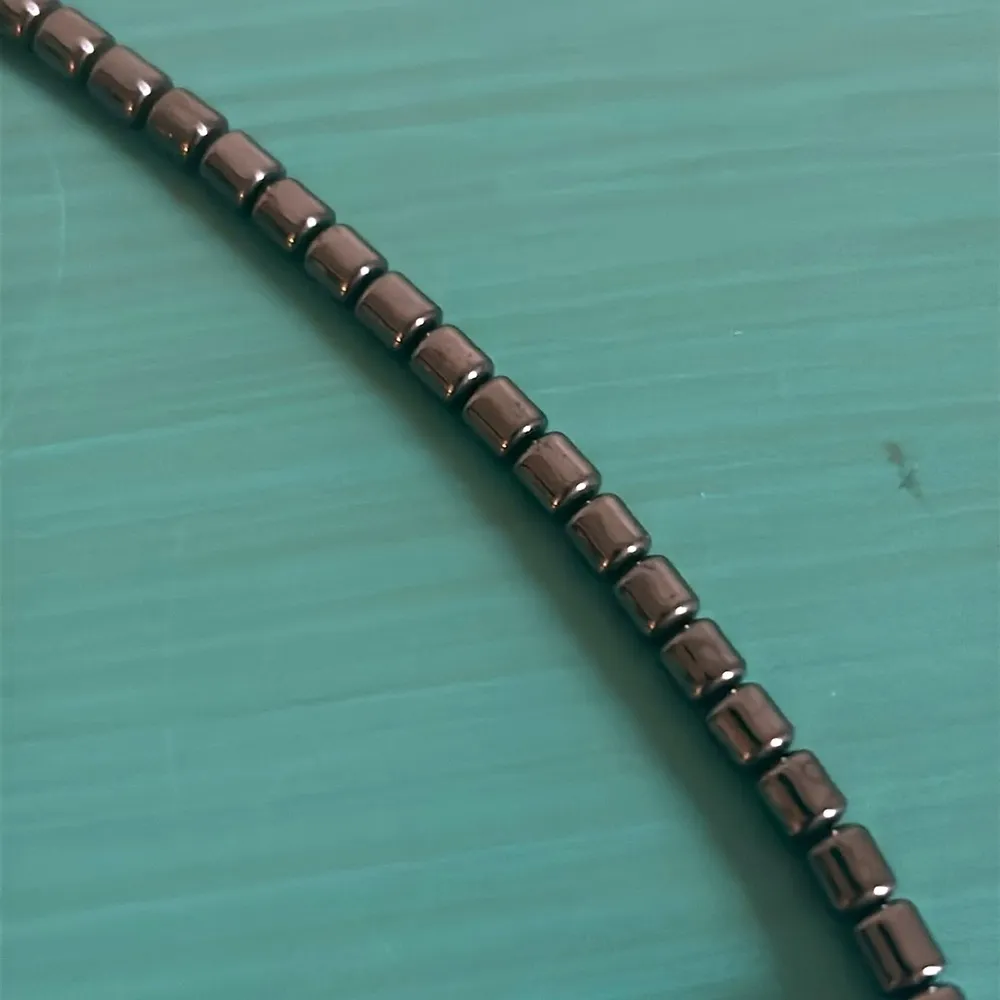 New Handcrafted cobalt Blue Glass Evil Eye Graduated and Hematite Bead Necklace Gray - Image 6