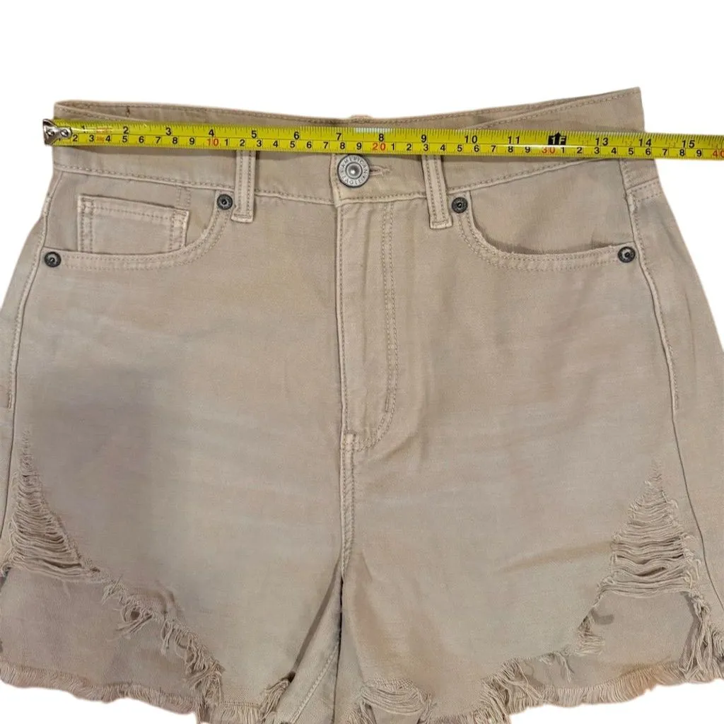 American Eagle Women's Highest Rise Mom Shorts Beige Size 4 Casual Tan - Image 3