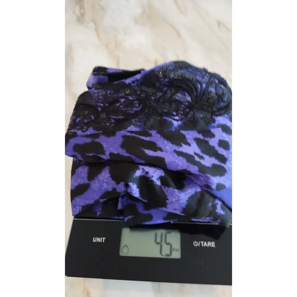 Lane Bryant Purple Cheetah Print Peplum Blouse Women’s 14/16 MobWife office - Image 11