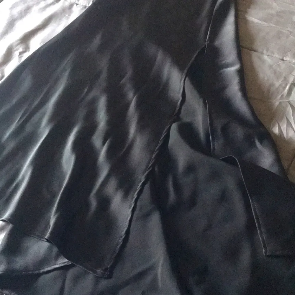 BCBGMaxAzria Black Satin Halter Dress - Image 8