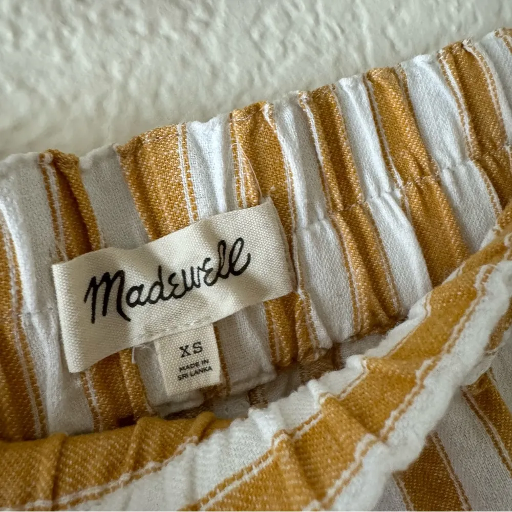 Madewell Tapered Huston Pull-On Crop Pants in Stripe High Rise linen - Image 6