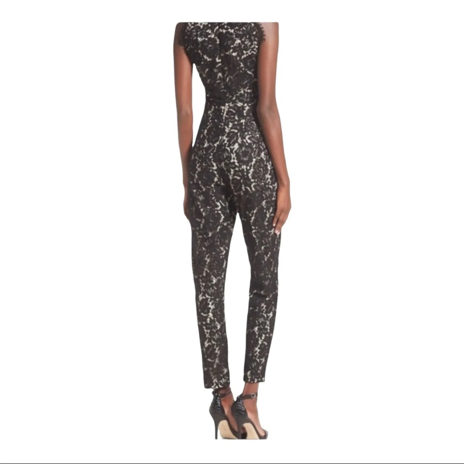 Missguided Black Lace Jumpsuit Size 8 - Image 2