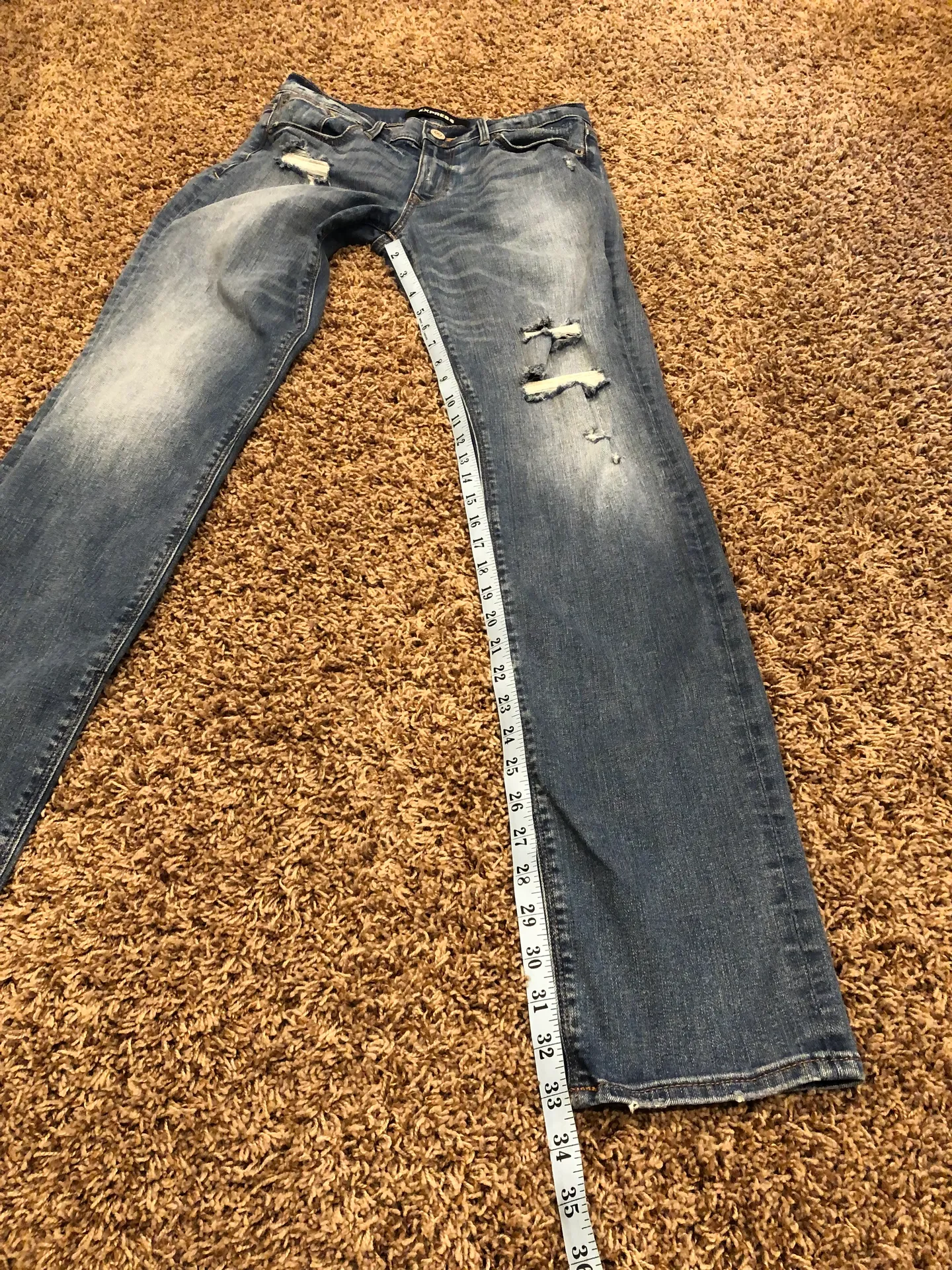 Skinny Mid Rise Distressed Jeans - Image 8
