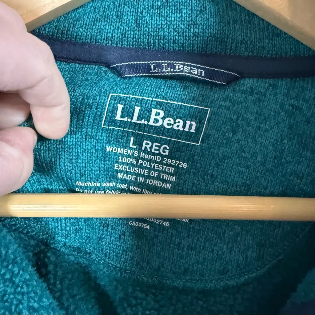 L.L. Bean Women’s Sweater Fleece Pullover in Teal Size L Blue Size L - Image 9