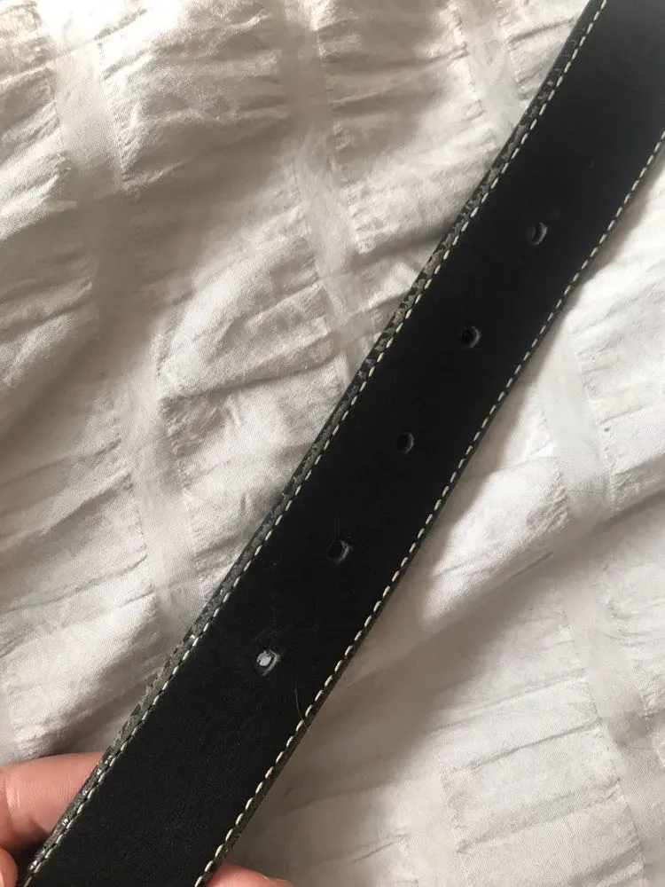 J.Crew Black Leather Beaded Belt - Image 6