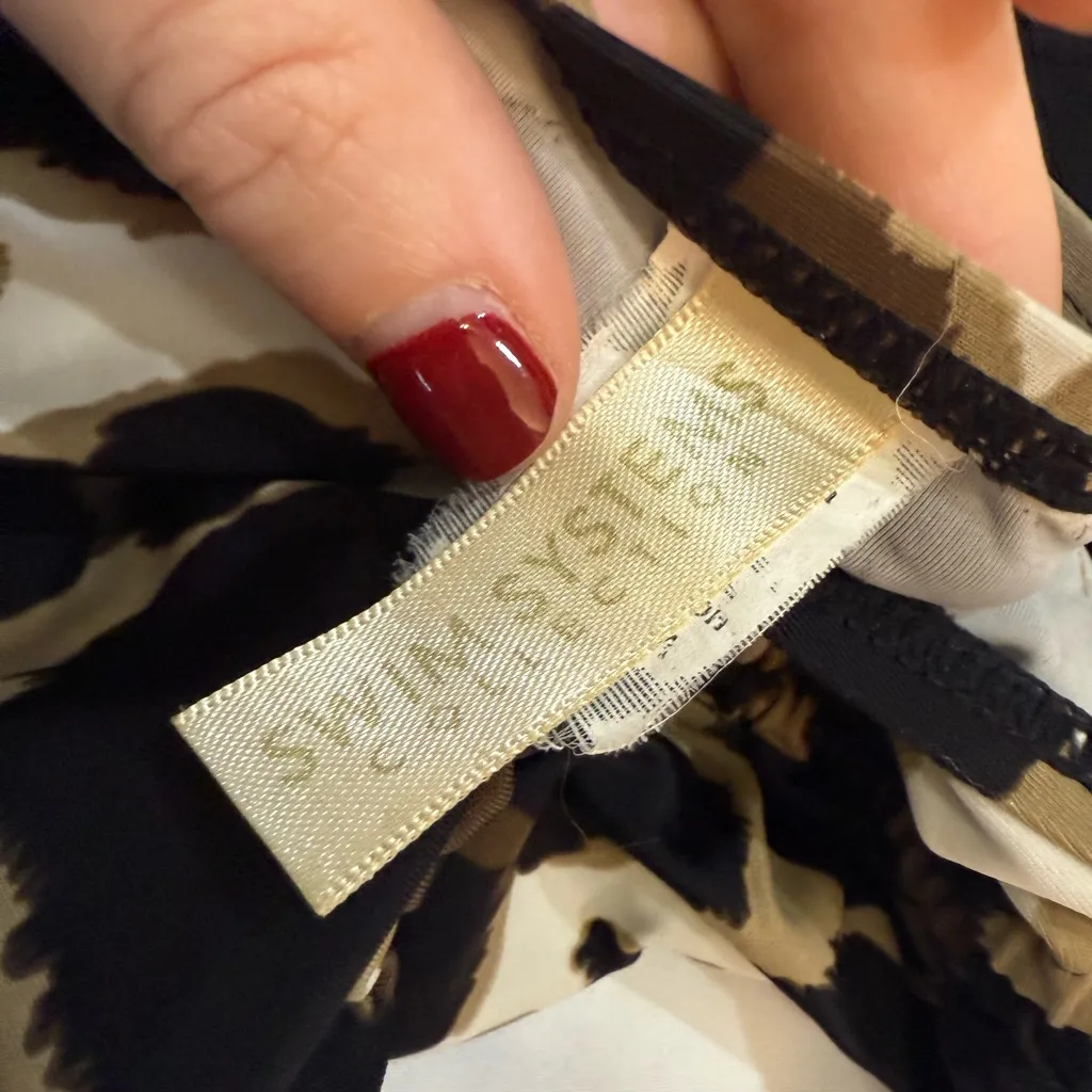 Swim Systems Leopard Print Tankini Halter Bikini USA Made D Black Size undefined - Image 2