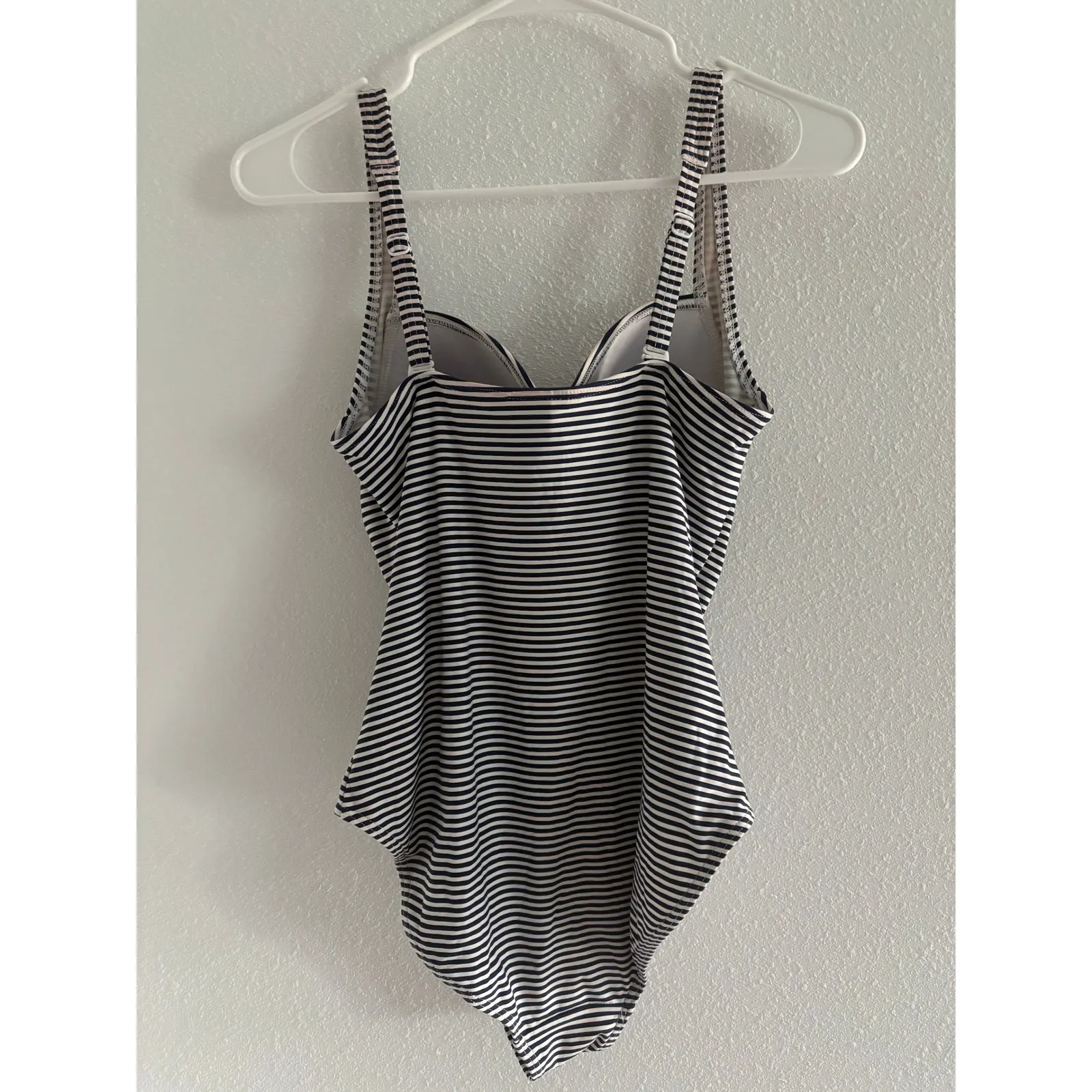 Niptuck Swimsuit Womens 8 Blue White Stripe Tummy Control Nautical Resort Travel - Image 2