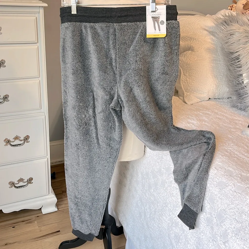 Reverse Fleece Gray Joggers Soft Comfy Sweatpants Womens Medium - Image 5