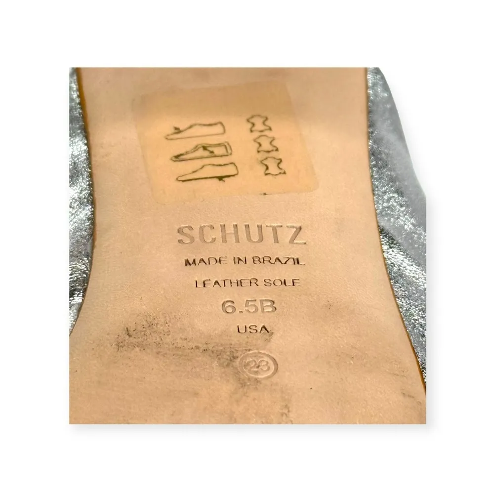 Schutz x Anthropologie ༄ Mindy Mid Block Heels ༄ Metallic Silver Leather ༄ 6.5M - Image 15