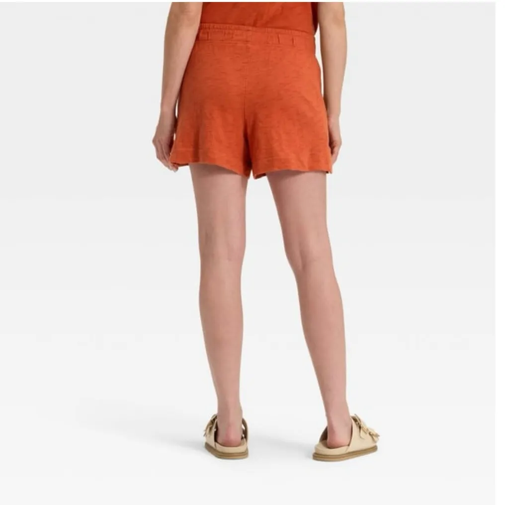Universal Threads Universal Thread Womens Leisure Studio Pull On Shorts Rust Large - Image 5