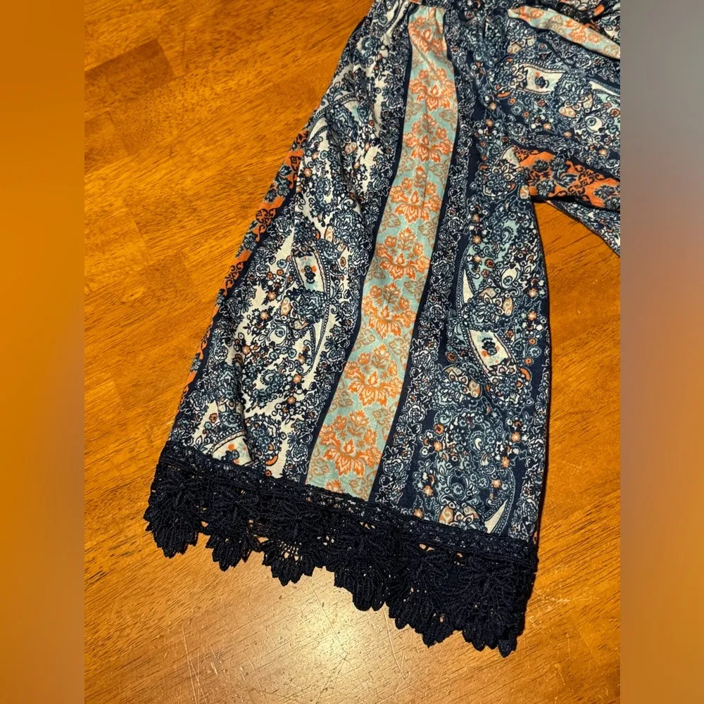 French Laundry blouse with lace hem boho loose fit - Image 5