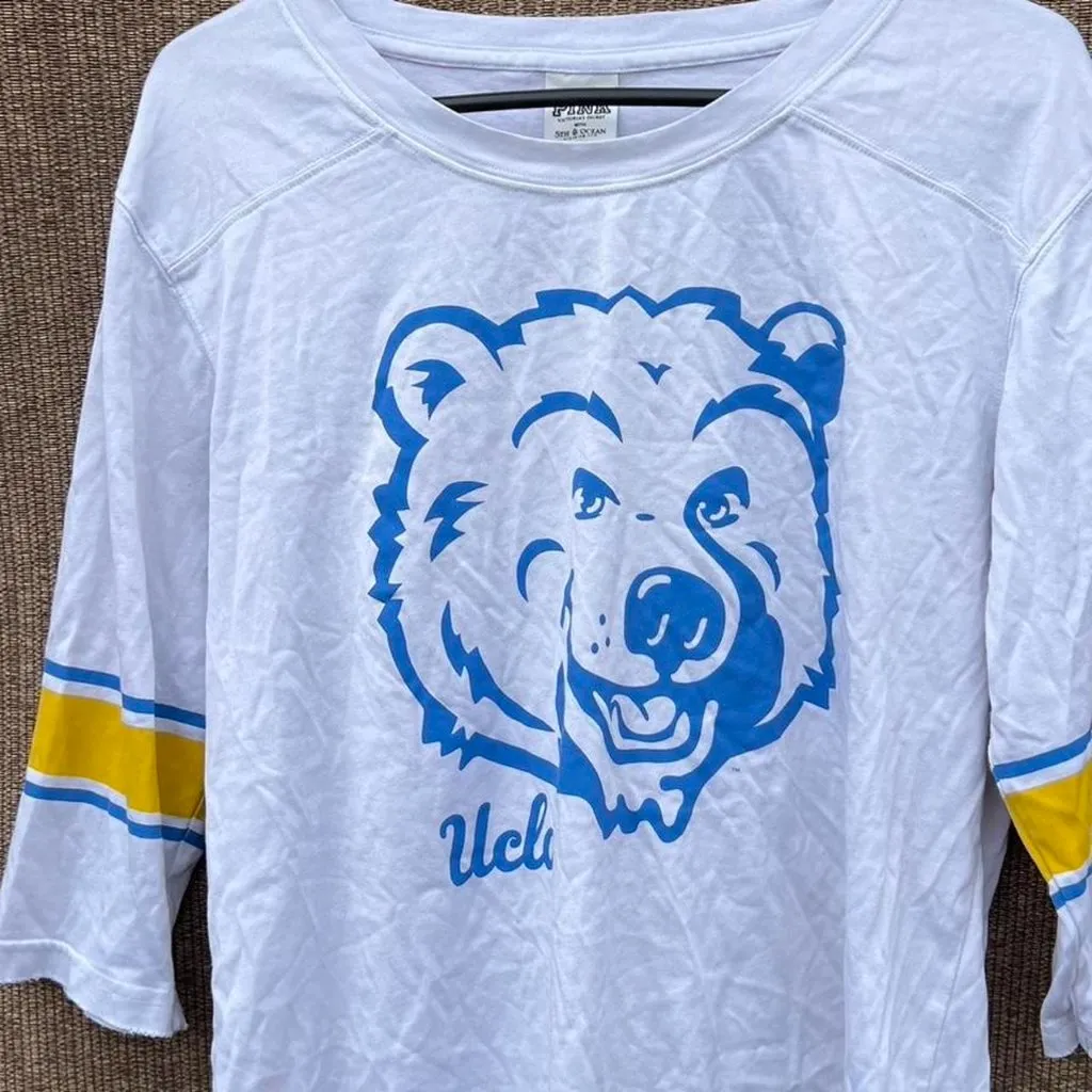 PINK brand UCLA jersey #19 Blue White Long Sleeve University College Wear - Image 2