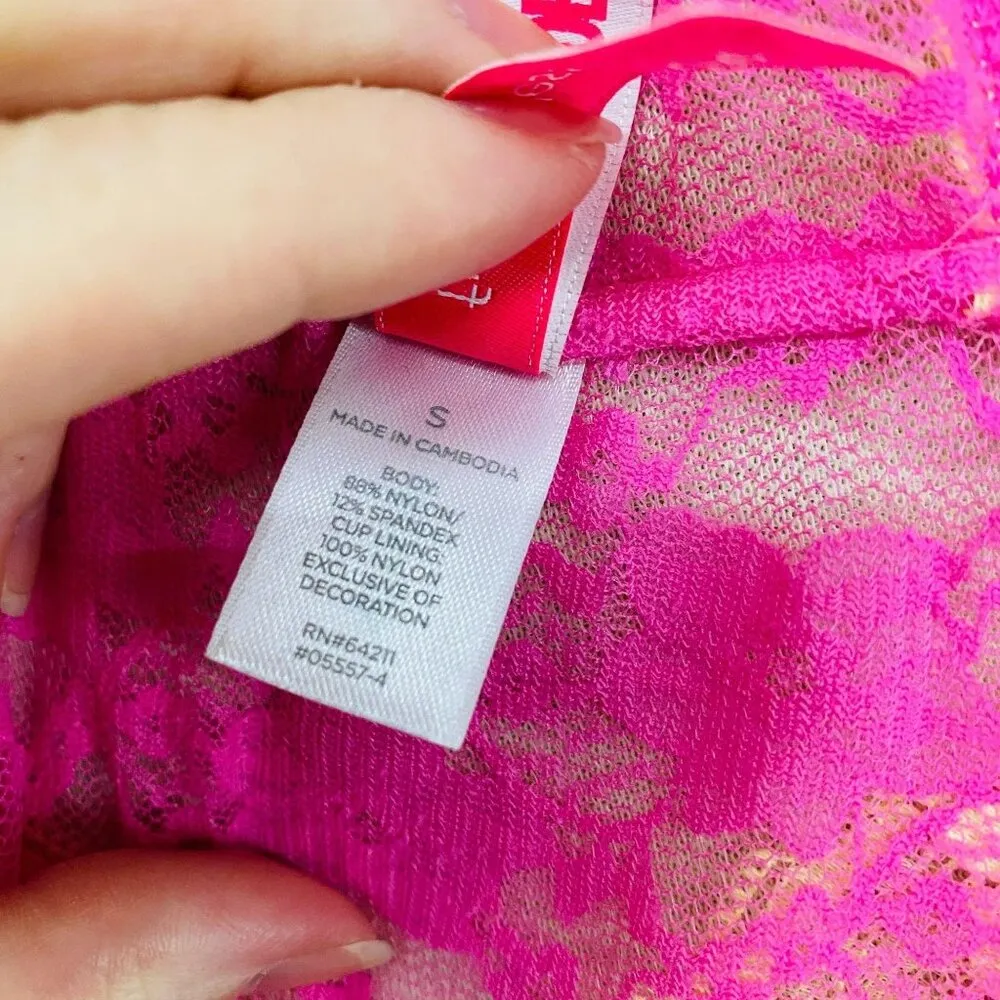 Cosmopolitan Sexy Lingerie Chemise Bubble Gum Pink Lace Womens Size Small - Image 6