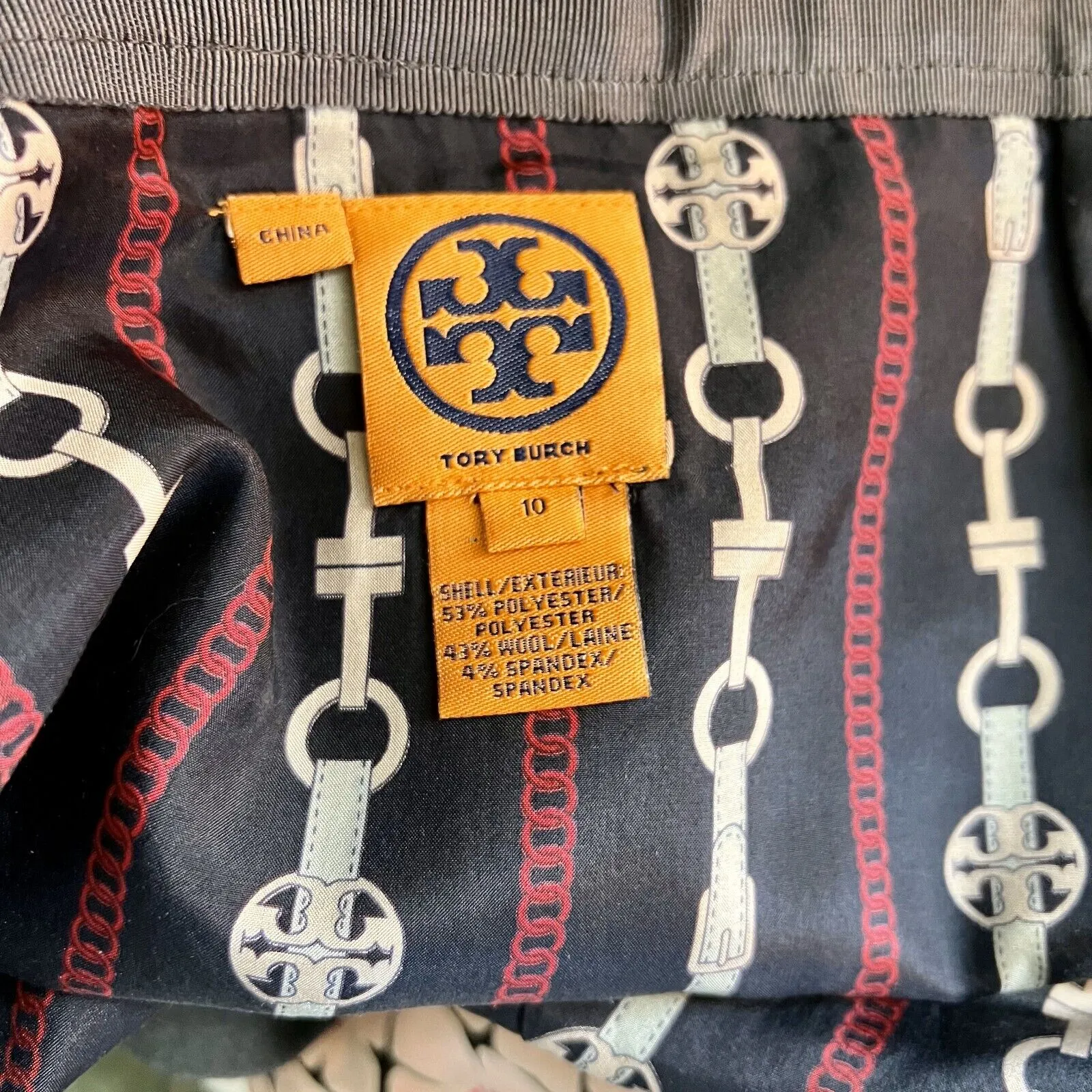 Tory Burch Size 10 Gray Wool Skirt Tailored Classic Designer - Image 3