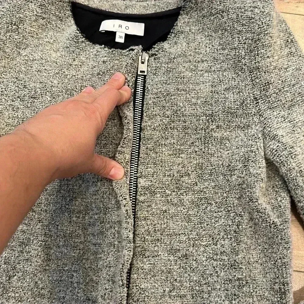 IRO Womens Neutral Boucle Cerene Tenny Jacket Sz 38 (S/M) US Sz 6 - Image 4