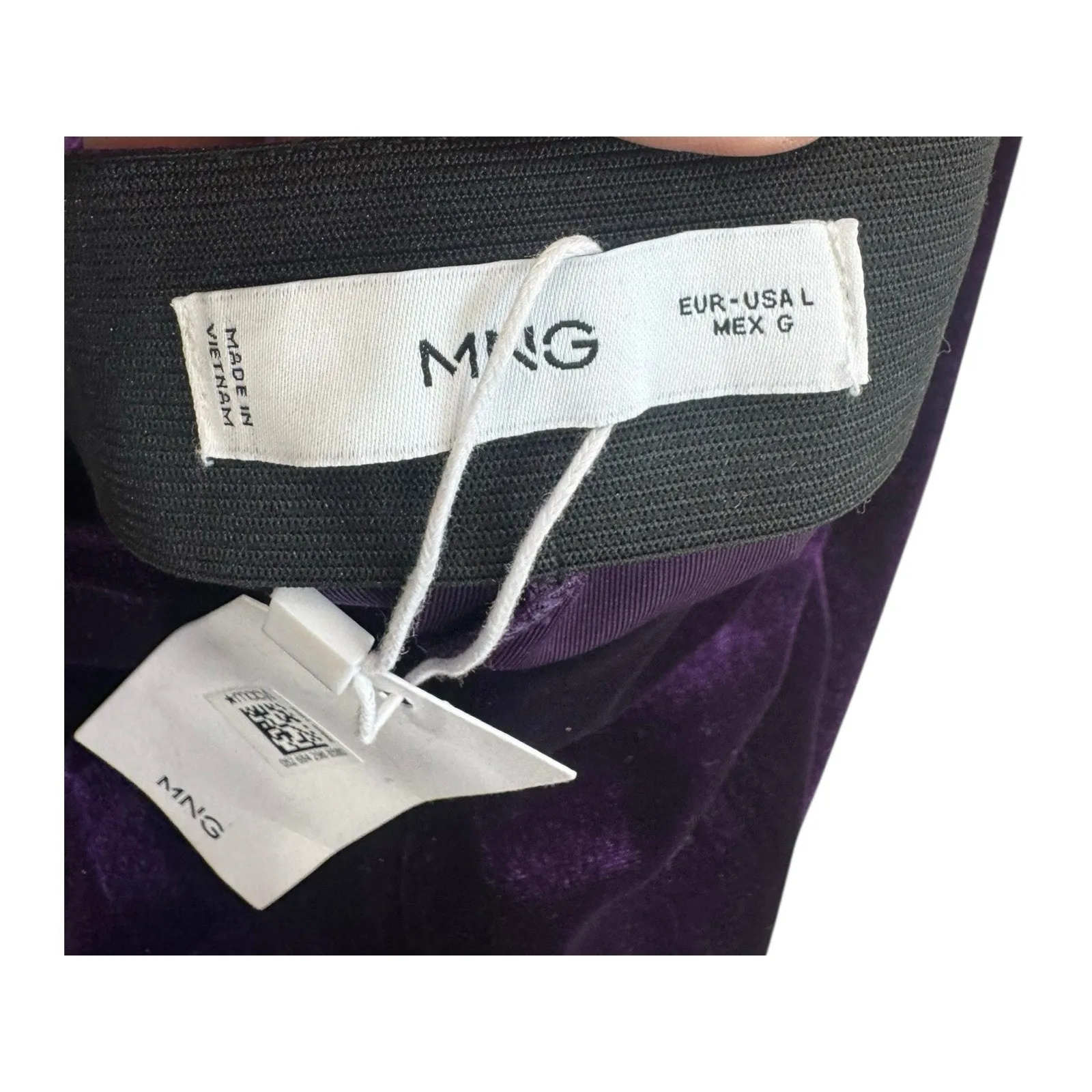 Mango Mng Crushed Velvet Relaxed Wide Leg High Waist NEW Size large - Image 4