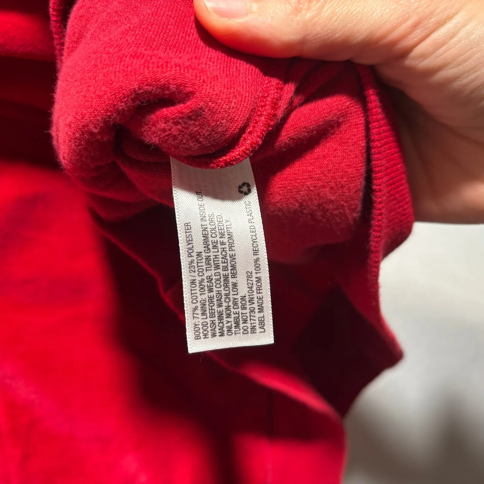 Red Velvet Ruffled Hooded Track Jacket Pockets Cotton Blnd Holiday Boho Casual M Size 14 - Image 4