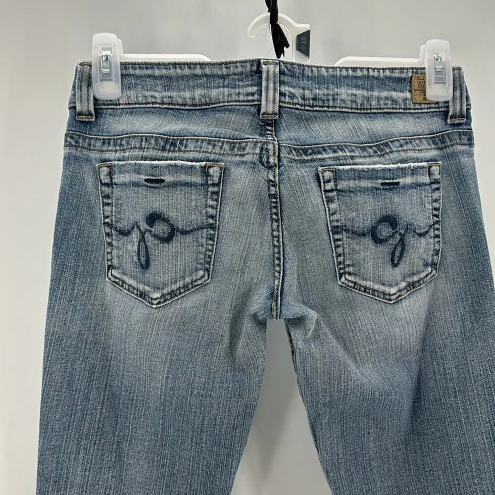 Vintage Guess super low rise flare Y2K light wash stretch jeans size 29 - Image 4