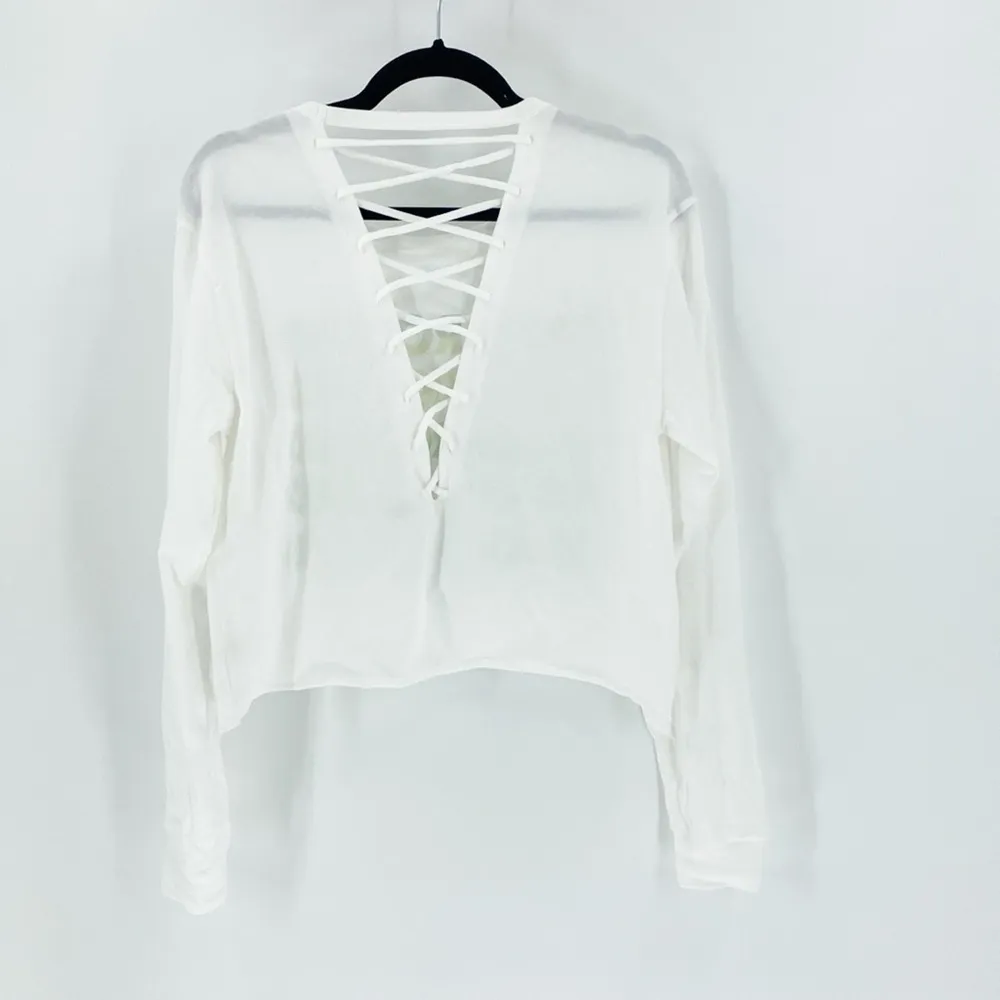 Pink glitter shamrock caged back cropped long sleeve T-shirt st Patrick’s day - Image 6