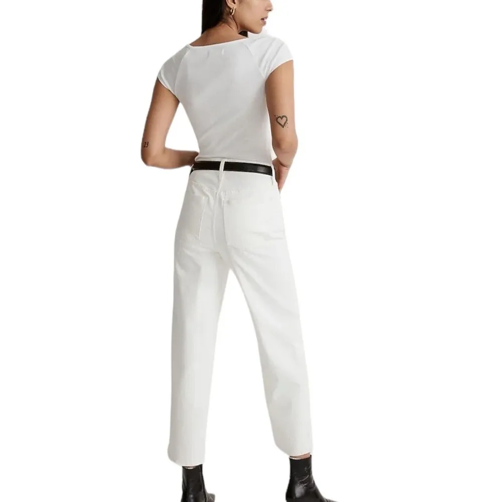 NWT Madewell Tile White The Perfect Vintage Wide Leg Crop Jeans Size 33 Petite - Image 3