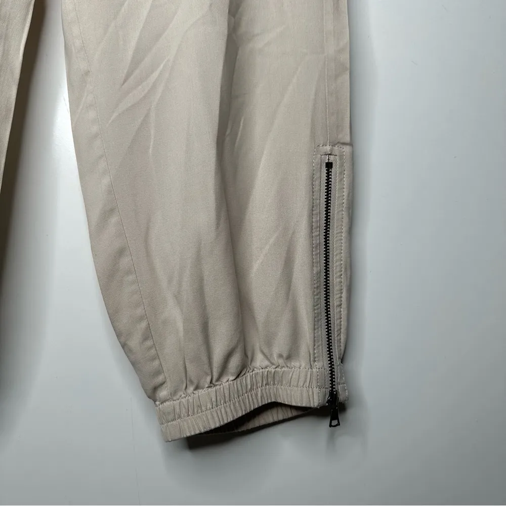 Go by GoSilk Tan ICONIC Go Parachute Capri Jogger 100% Silk Pants Size Small - Image 4